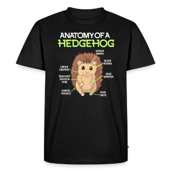 Anatomy of a hedgehog - Men's Premium Organic T-Shirt - black - Front - Nico (187cm)