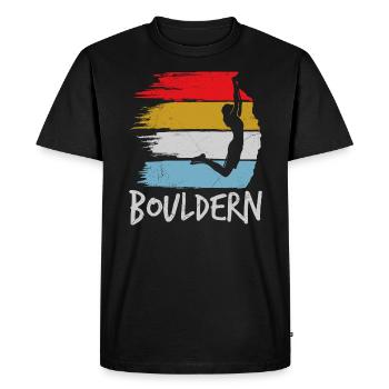 Bouldering Vintage Climbing Hall Boulder - Men's Premium Organic T-Shirt - black - Front - Nico (187cm)