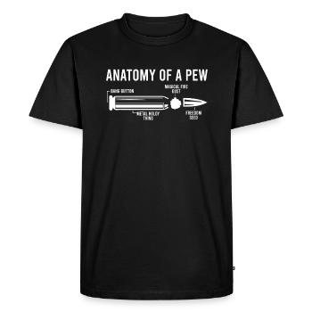 Weapon Gun License Anatomy of a Pew Hunter - Men's Premium Organic T-Shirt - black - Front - Nico (187cm)