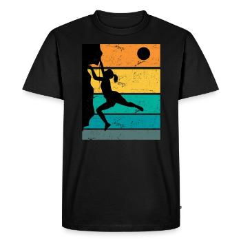 Retro Boulder Escalade de roches Escalade libre - T-shirt Premium bio Homme - noir - Devant - Nico (187cm)