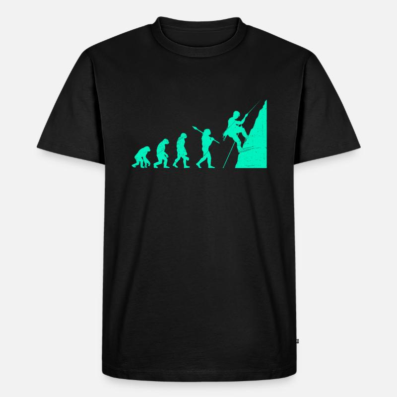 Grimper l’évolution singe Boulderer Grimpeurs - T-shirt Premium bio Homme - noir