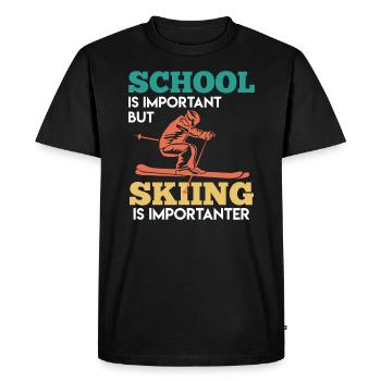 Skier Saying Ski Holiday - Men's Premium Organic T-Shirt - black - Front - Nico (187cm)