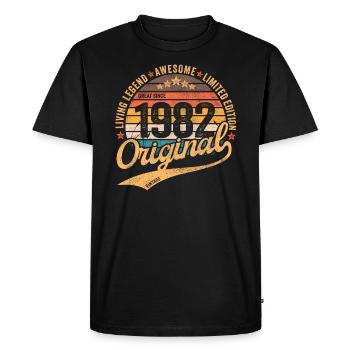 1982 Birthday Retro Vintage born in 1982 - Men's Premium Organic T-Shirt - black - Front - Nico (187cm)