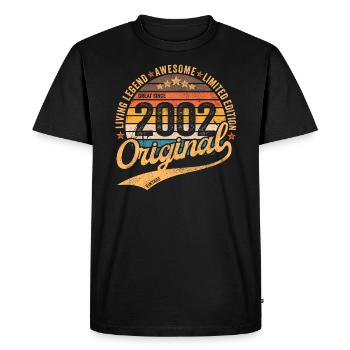 2002 Anniversaire Rétro vintage né en 2002 - T-shirt Premium bio Homme - noir - Devant - Nico (187cm)