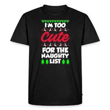 Cute for naughty list Nicolas Noël - T-shirt Premium bio Homme - noir - Devant - Nico (187cm)
