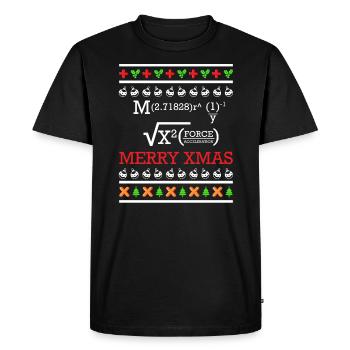 Noël Merry Xmas Mathématiques - T-shirt Premium bio Homme - noir - Devant - Nico (187cm)