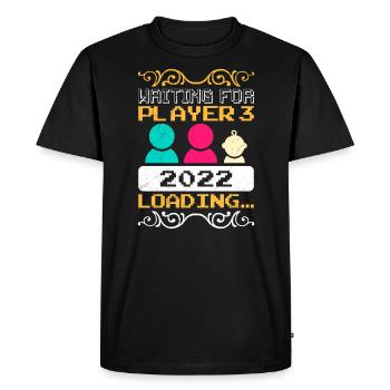 Cadeau de papa en devenir Waiting for Player 3 - T-shirt Premium bio Homme - noir - Devant - Nico (187cm)