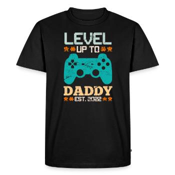 Level up to Daddy 2022 Gaming Father-to-Be Dad - Men's Premium Organic T-Shirt - black - Front - Nico (187cm)