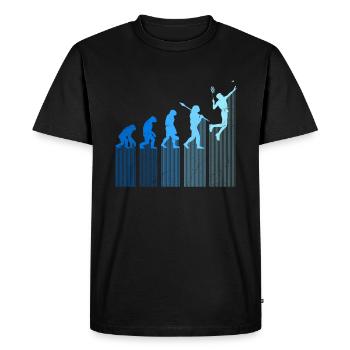 Badminton Player Evolution Monkey Human Development - Men's Premium Organic T-Shirt - black - Front - Nico (187cm)