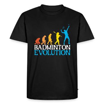 Badminton Evolution Monkey Badminton Player - Men's Premium Organic T-Shirt - black - Front - Nico (187cm)