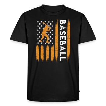 Joueur de baseball des USA Patriot - T-shirt Premium bio Homme - noir - Devant - Nico (187cm)