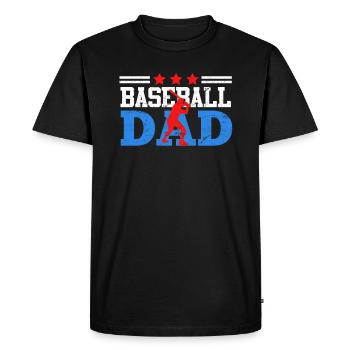 Baseball Père Baseball Papa - T-shirt Premium bio Homme - noir - Devant - Nico (187cm)