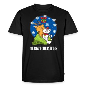 Miaowi Chats de Noël Couple Noël - T-shirt Premium bio Homme - noir - Devant - Nico (187cm)