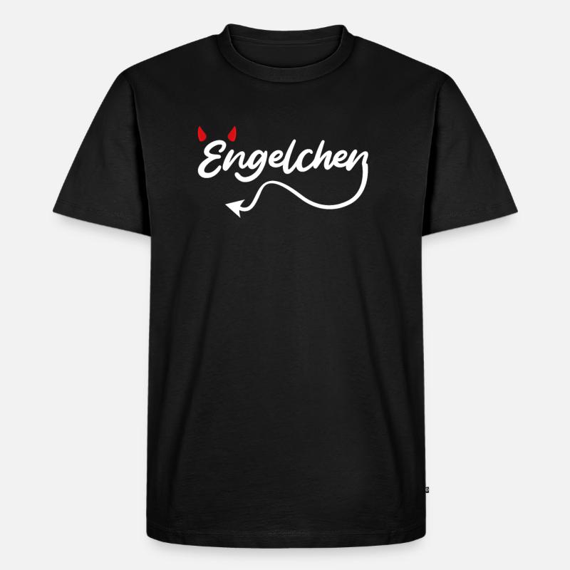 Engel oder Teufel Engelchen Teufelchen - Männer Premium Bio T-Shirt - Schwarz