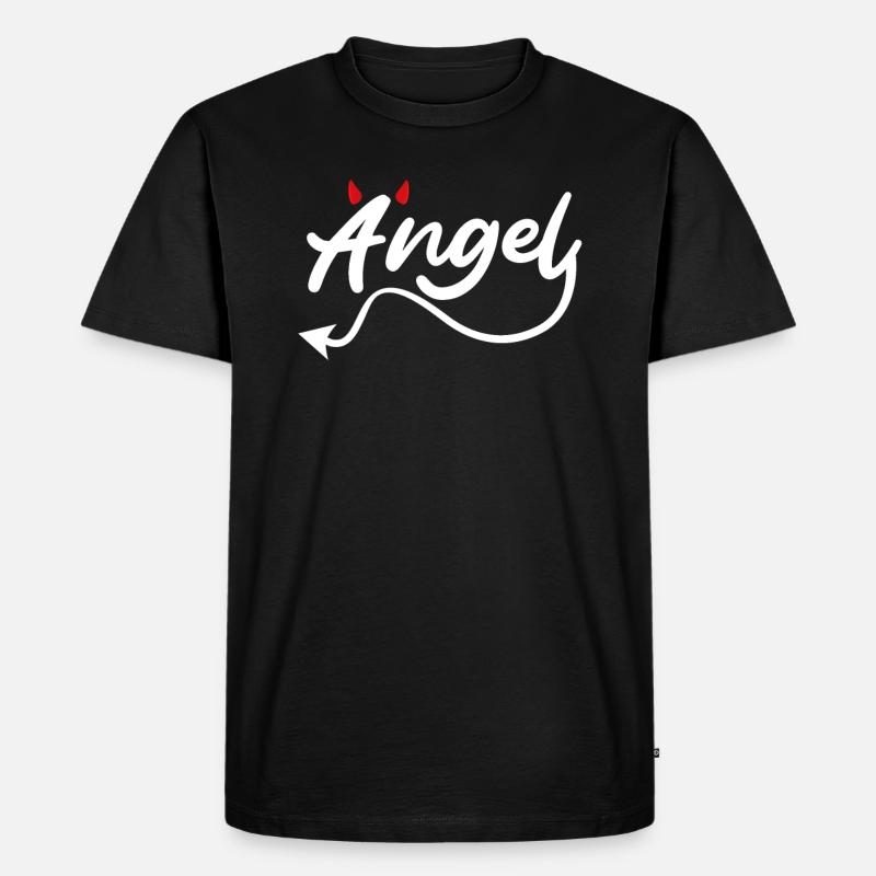 Teufel Teufelchen Engelchen - Männer Premium Bio T-Shirt - Schwarz