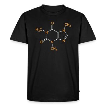 Buveur de café Caféine Formule structurelle Café - T-shirt Premium bio Homme - noir - Devant - Nico (187cm)