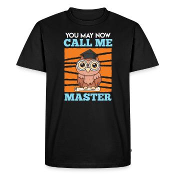 Master's Degree Master Owl Master 2022 - Men's Premium Organic T-Shirt - black - Front - Nico (187cm)