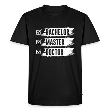 Docteur Doctorat Thèse de doctorat Docteur - T-shirt Premium bio Homme - noir - Devant - Nico (187cm)