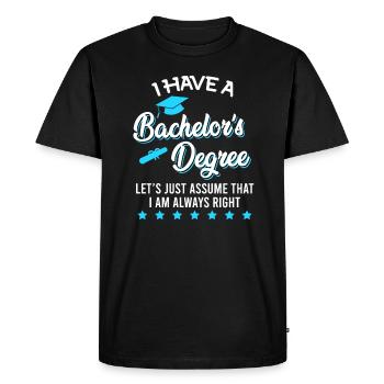 J’ai un baccalauréat et je suis toujours en droit - T-shirt Premium bio Homme - noir - Devant - Nico (187cm)