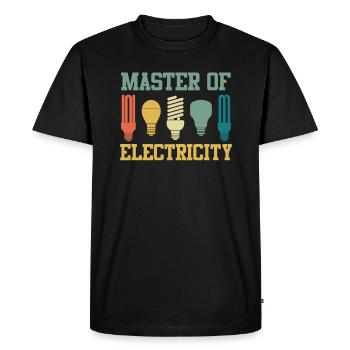 Maître artisan passé maître électricien maître - T-shirt Premium bio Homme - noir - Devant - Nico (187cm)