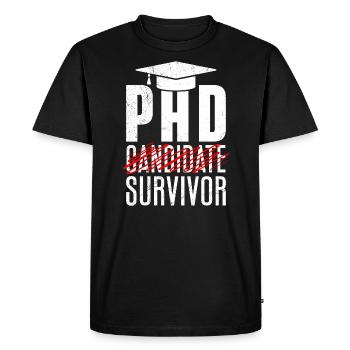 PHD Doctoral Thesis Survivor Passed - Men's Premium Organic T-Shirt - black - Front - Nico (187cm)