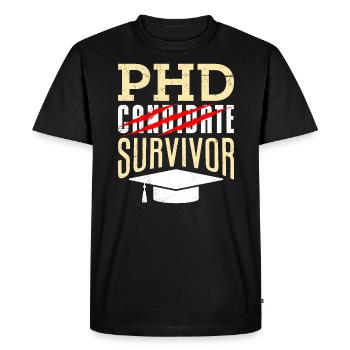 phd Survivor doctoral thesis passed doctorate - Men's Premium Organic T-Shirt - black - Front - Nico (187cm)