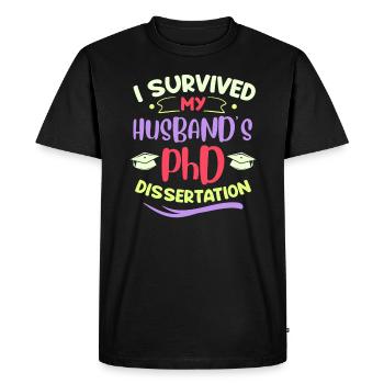 Husband's dissertation survived partners - Men's Premium Organic T-Shirt - black - Front - Nico (187cm)
