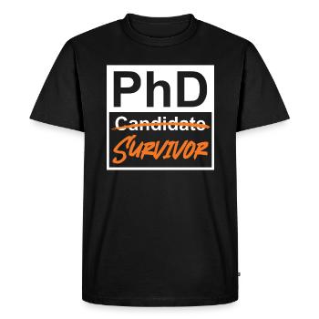 Doctorat Survivant Docteur 2022 PhD - T-shirt Premium bio Homme - noir - Devant - Nico (187cm)