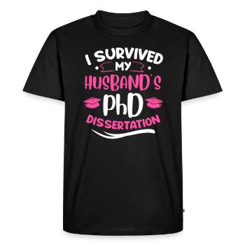 Husband's doctoral thesis survived doctorate - Men's Premium Organic T-Shirt - black - Front - Nico (187cm)