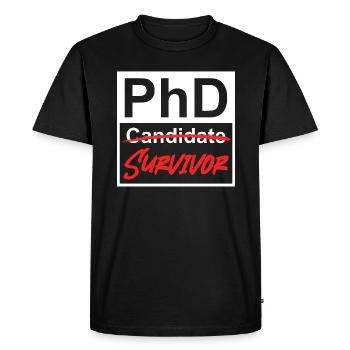 Thèse de doctorat survit au doctorat Survivant Doctorat - T-shirt Premium bio Homme - noir - Devant - Nico (187cm)