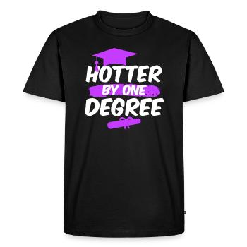 Un degré plus chaud! Baccalauréat Master PHD - T-shirt Premium bio Homme - noir - Devant - Nico (187cm)