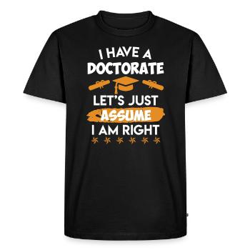 Docteur 2022 J’ai un doctorat - T-shirt Premium bio Homme - noir - Devant - Nico (187cm)