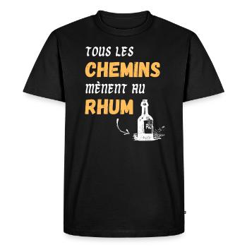 Humour alcool rhum phrase drôle idée blague beauf - T-shirt Premium bio Homme - noir - Devant - Nico (187cm)
