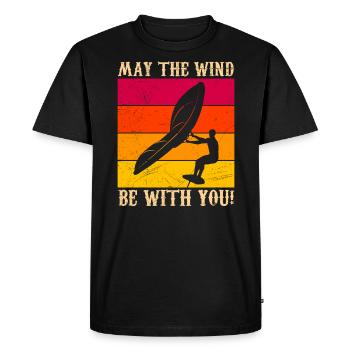 Que l’aile soit avec vous Wing Surf Wing Foil - T-shirt Premium bio Homme - noir - Devant - Nico (187cm)