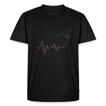 Wing Foil Heartbeat Heart Wing Surfer - Men's Premium Organic T-Shirt - black - Front - Nico (187cm)