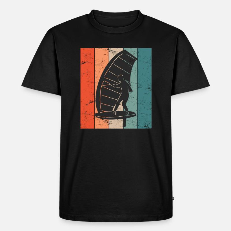 Wing Foil Wingsurf Wing Surfer - Männer Premium Bio T-Shirt - Schwarz