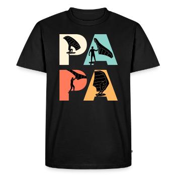 Wingfoil Papa Wing Surf Dad Wing Foil - T-shirt Premium bio Homme - noir - Devant - Nico (187cm)
