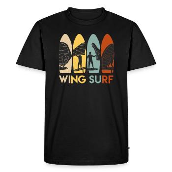 Wing Surf WIng Foil Retro Wingfoiling - Men's Premium Organic T-Shirt - black - Front - Nico (187cm)