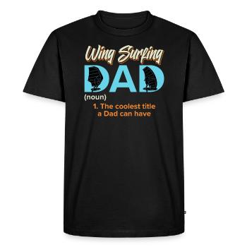 Wing Foiling Dad Wing Surf Wing Foil - Men's Premium Organic T-Shirt - black - Front - Nico (187cm)