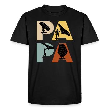 Wing Foil Papa Wing Surf Dad Wing Foil - T-shirt Premium bio Homme - noir - Devant - Nico (187cm)