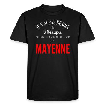 Mayenne humour Cadeau Mayennais fier personnalisé - T-shirt Premium bio Homme - noir - Devant - Nico (187cm)