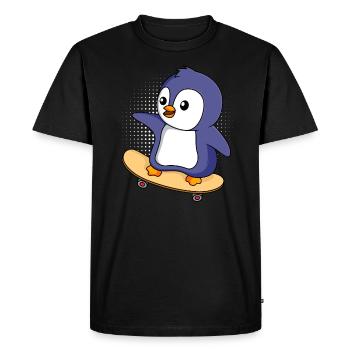 Skater PInguin Skateboarding Pinguin - Men's Premium Organic T-Shirt - black - Front - Nico (187cm)