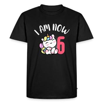J’ai maintenant 6 ans d’anniversaire 6ème anniversaire - T-shirt Premium bio Homme - noir - Devant - Nico (187cm)