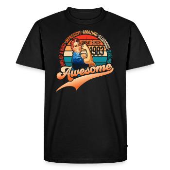 39ème anniversaire né 1983 Vintage Design Femmes - T-shirt Premium bio Homme - noir - Devant - Nico (187cm)