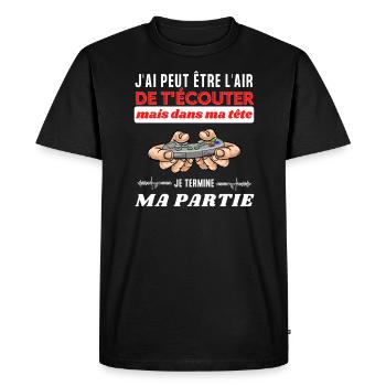 Blague gameur humour gamer phrase drôle gaming - T-shirt Premium bio Homme - noir - Devant - Nico (187cm)