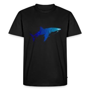 Shark Mandala Geometric Shark Diver - Men's Premium Organic T-Shirt - black - Front - Nico (187cm)