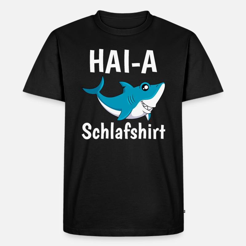 Hai-A Schlafshirt offizielles Schlaf - Männer Premium Bio T-Shirt - Schwarz
