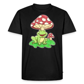 Grenouille et crapaud Cottagecore Esthétique - T-shirt Premium bio Homme - noir - Devant - Nico (187cm)