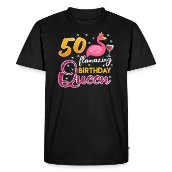 50 Years Flamazing Birthday Queen Ladies - Men's Premium Organic T-Shirt - black - Front - Nico (187cm)