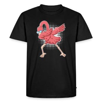 Dabbing Flamingo Gang Party Festival - Men's Premium Organic T-Shirt - black - Front - Nico (187cm)